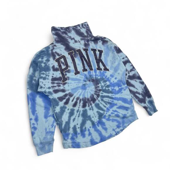 Victoria’s Secret PINK Tie Dye Pullover Sweatshirt Blue Women’s Small - Picture 1 of 13